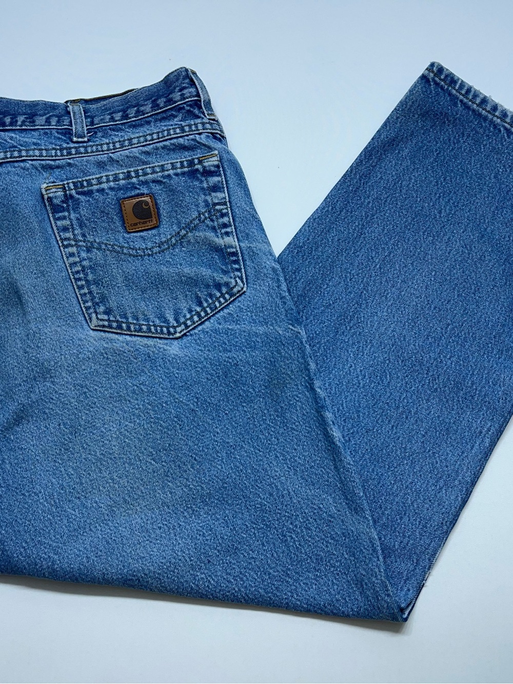 Carhartt B160 DST Blue Jeans Mens Size 40x30 Light Wash Wide Leg Denim - Picture 13 of 13